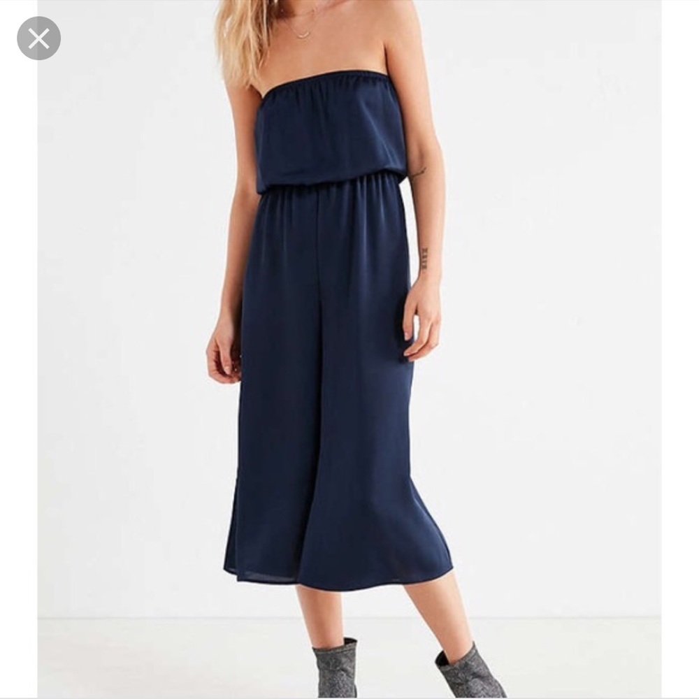 Strapless culotte jumpsuit